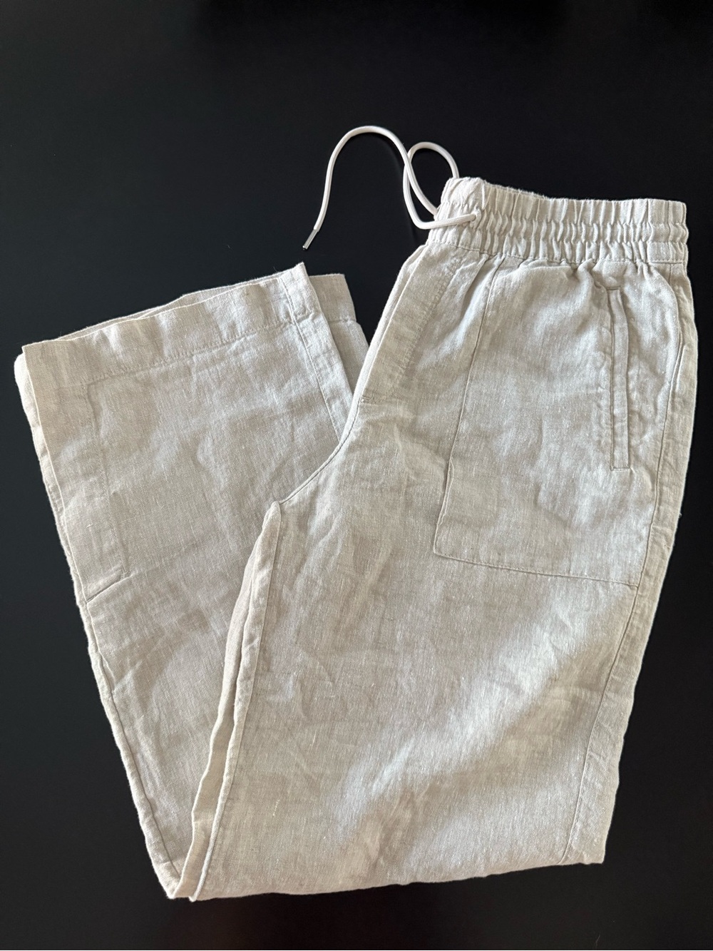 Athleta Retreat 100% Linen Wide Leg Pants Natural Size M - Picture 7 of 13